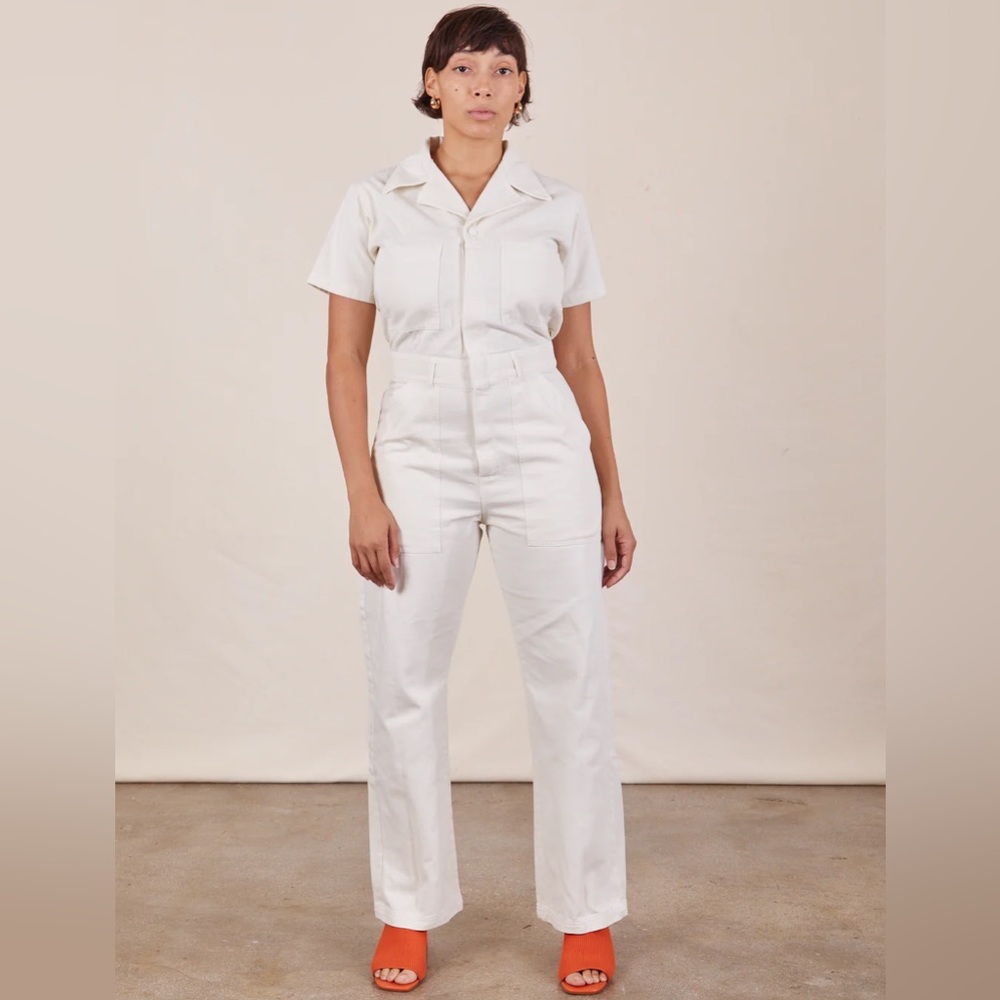 Big Bud Press Short Sleeve Jumpsuit in Off-White